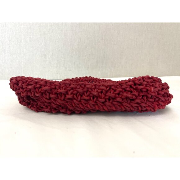 Grazia Marica Vozza Red Handwoven Clutch With Pearl Accent - Picture 5 of 5